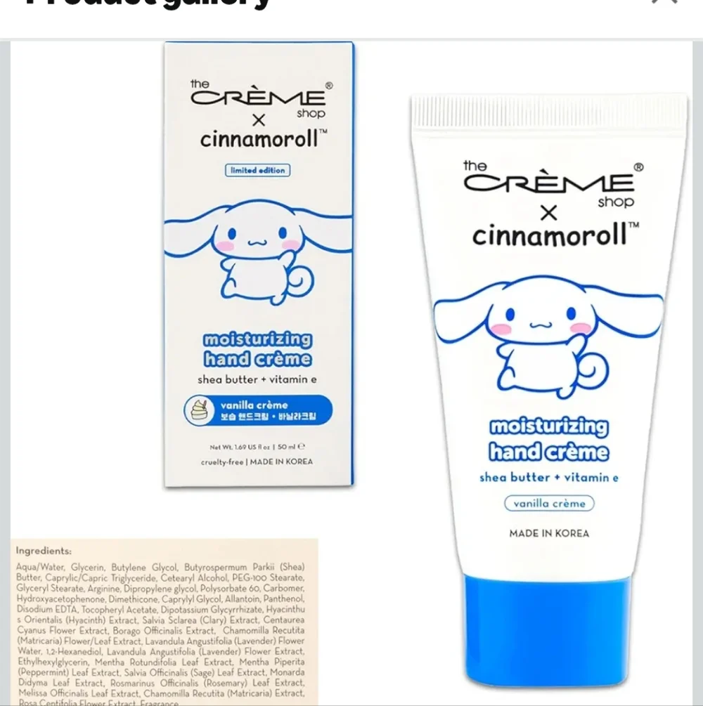 The Creme Shop x Cinnamoroll Moisturizing Hand Crème - Vanilla Creme